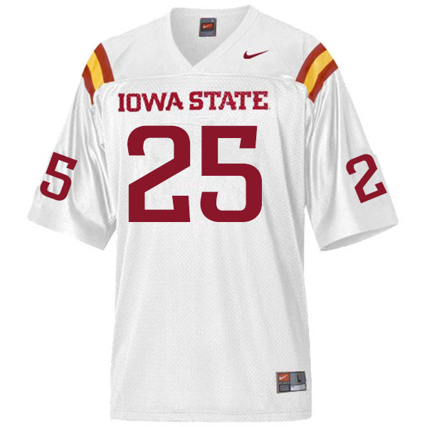Men #25 Tyler Rodgers Iowa State Cyclones College Football Jerseys Sale-White - Click Image to Close